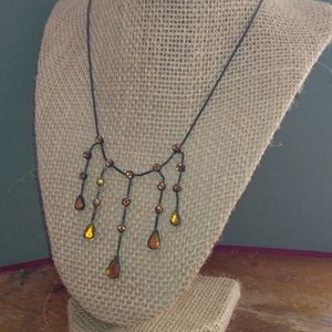 28 retro amber necklace rhinestones